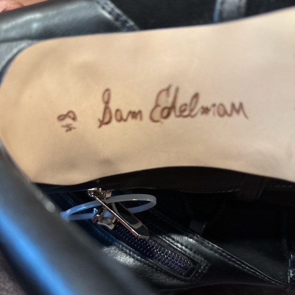 Sam Edelman Black Heeled Lace-Up Boots - Picture 3 of 3